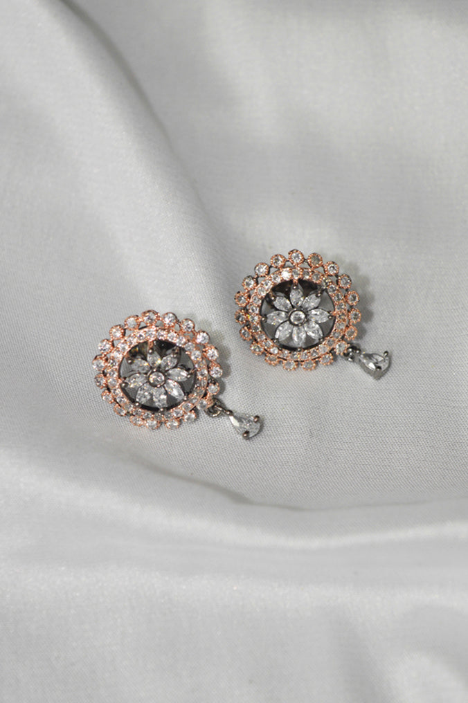 Fancy AD Stones Studded American Diamond Earring - Niscka