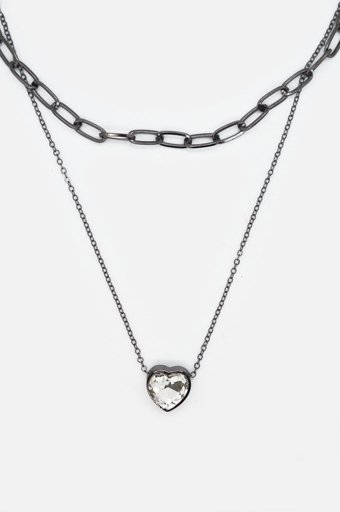 Designer Heart Pendant With Choker Chain Fashion Wear