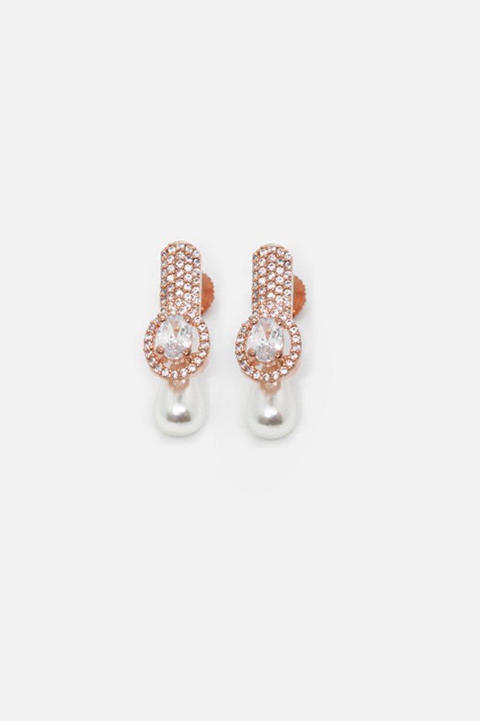 White Gema American Diamond Earring-Niscka