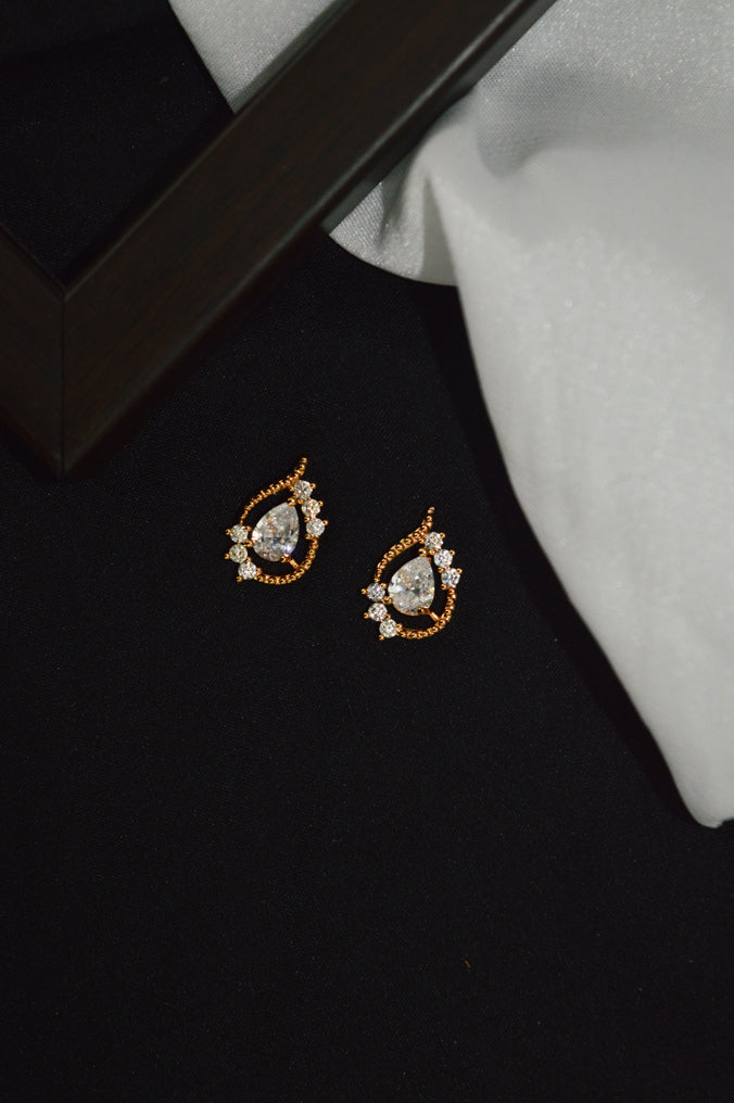 Drop Designed American Diamond Gold Plated Earring for Women - Niscka