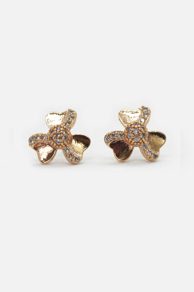 Dancing Flower Gold Tone Plated Earring 