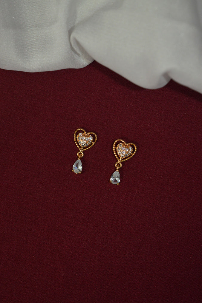 Gold Plated Heart Design Earrings for Women - Kan Ki Earrings Ki Design - Heart Shape Earring