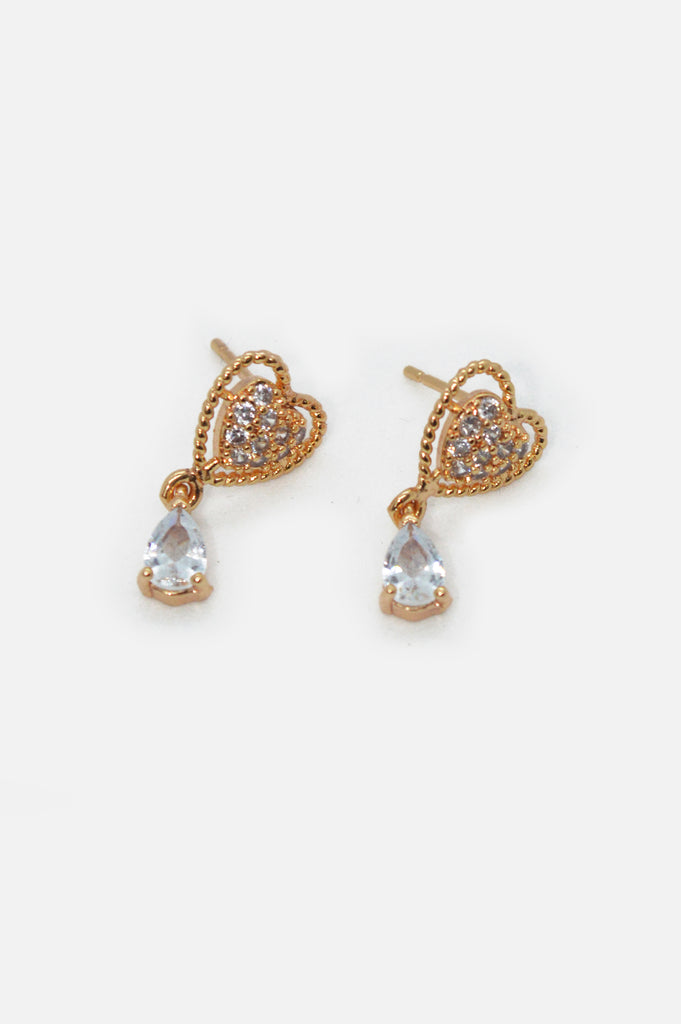 Gold Plated Heart Design Earrings Online - Buy Heart Shaped Earrings online in India