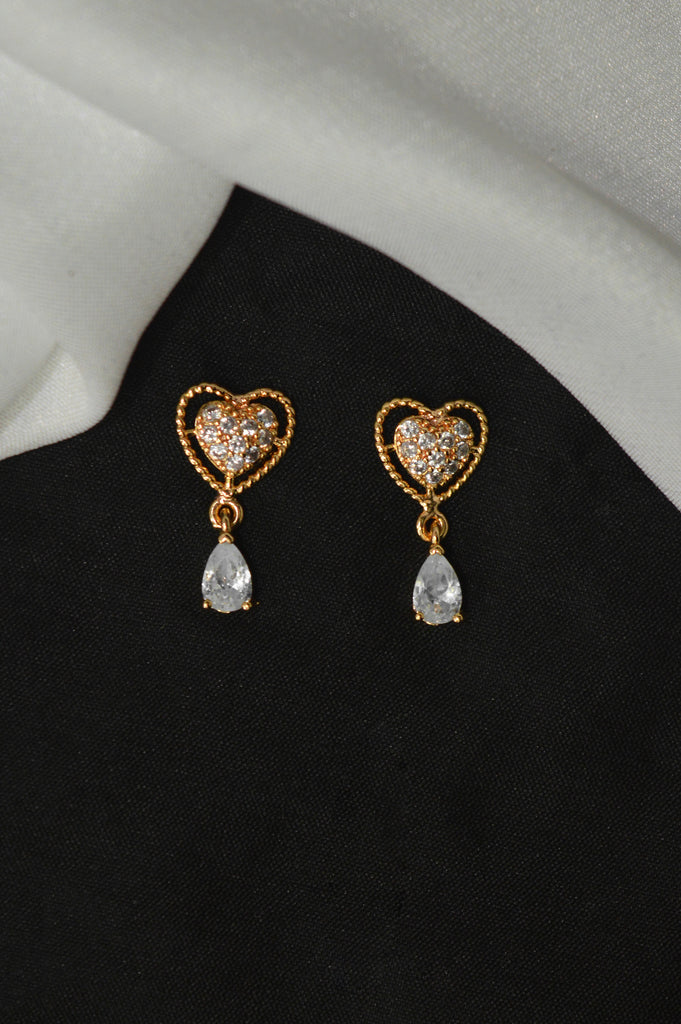 Gold Plated Heart Design Earring - Heart Shaped earrings online