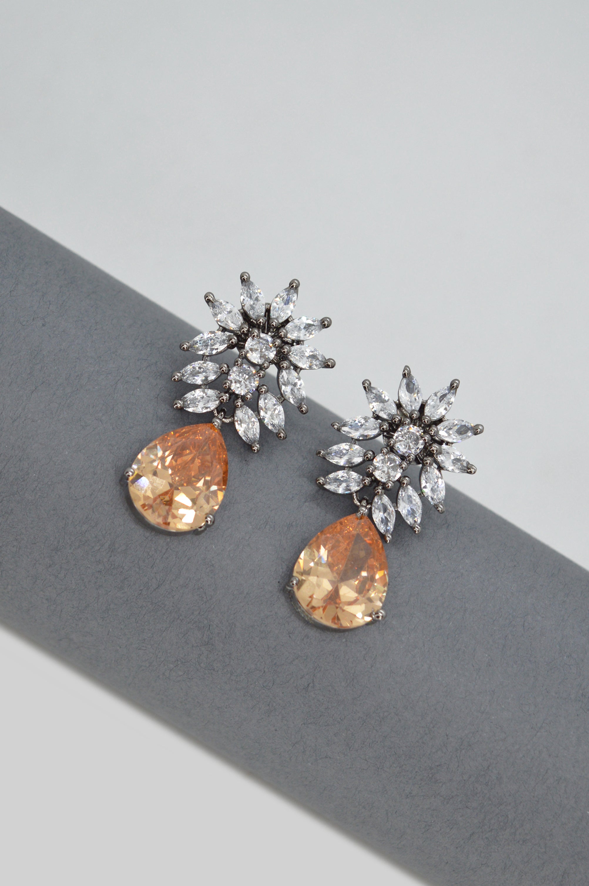 Diamond & Imperial Topaz Electric Lobe Earrings by Fernando Jorge