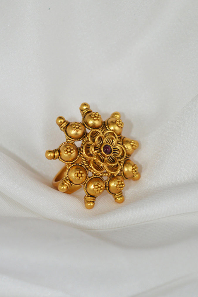 Traditional Gold Plated Star Adjustable Ring - Fashion Jewellery Rings Online