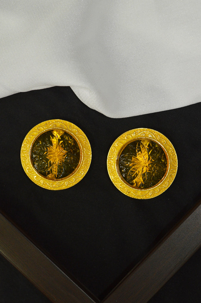 Bumblebee Stud Earring - Yellow Earrings for saree