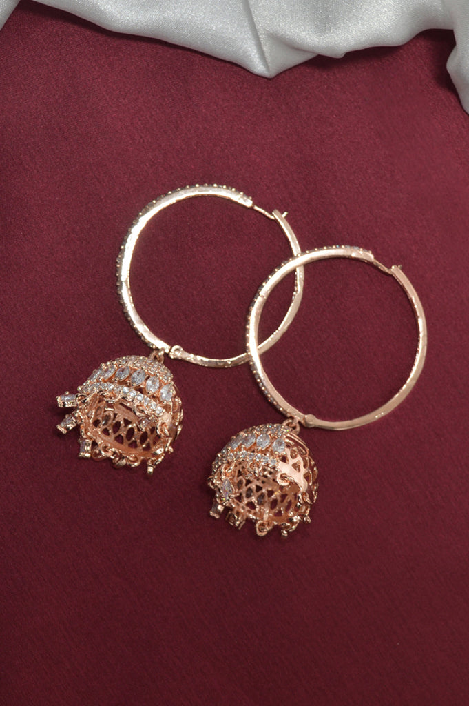 Gold Plated Hoops Jhumki Earrings Online