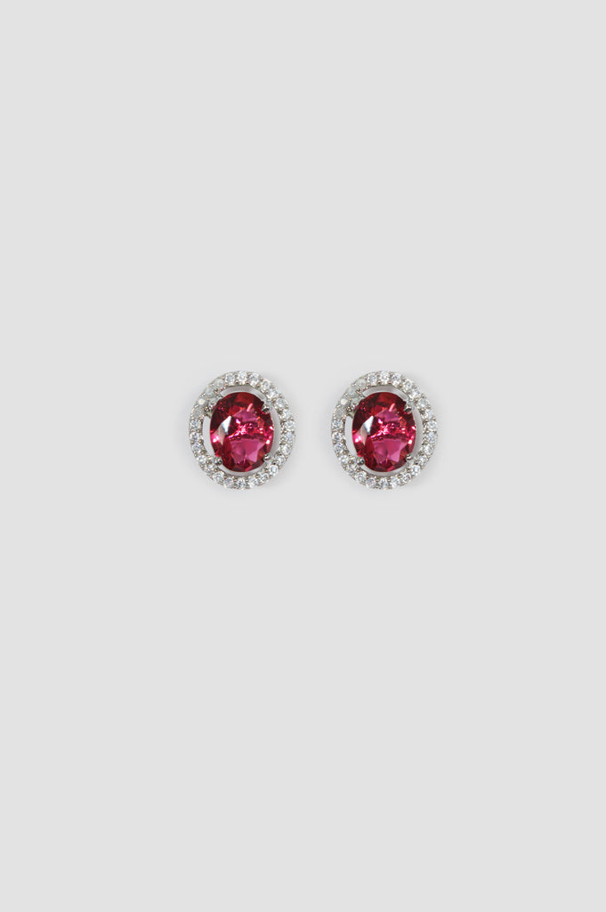 Red American Diamond Stud Earring - Earrings for Women