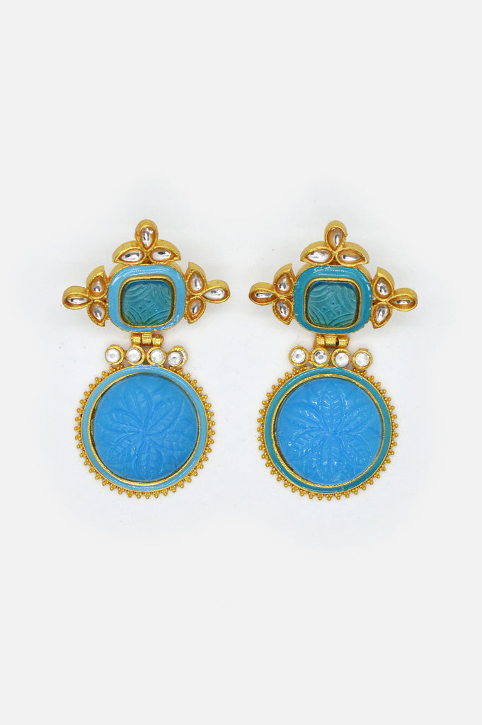 Blue Onyx Kundan Earring -Buy Earring for Women