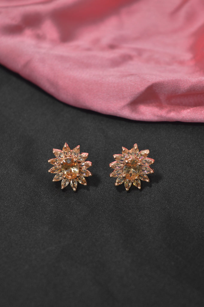 Classic Star Shaped American Diamond Gold Plated Earring - Niscka