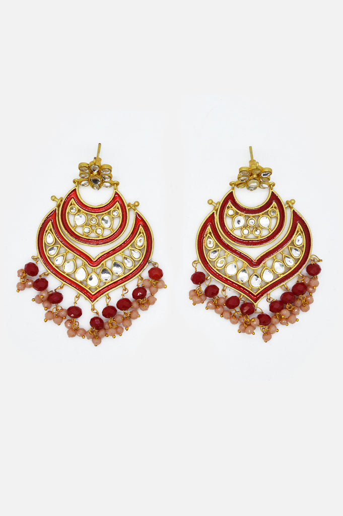 Handcrafted Kundan Meenakari Earring - Meenakari Jewellery set