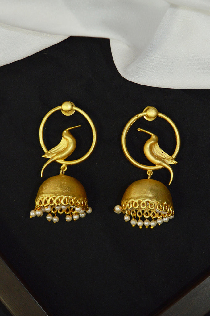 Sparrow Gold Plated Jhumki Earrings