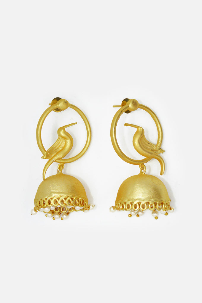 Sparrow Gold Plated Jhumki Earrings Online