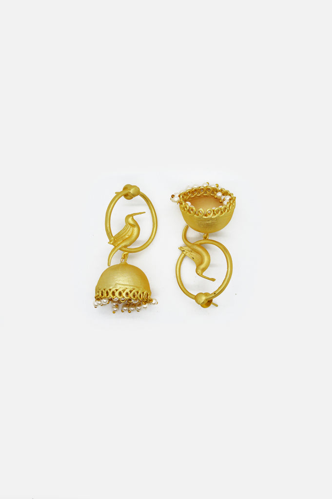 Sparrow Gold Plated Jhumki Earrings for Women