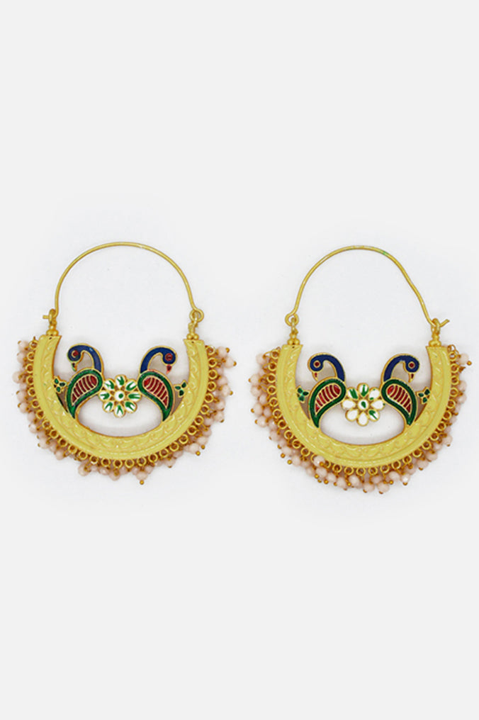 Bumblebee Peacock Chandbali Earring - Buy Chandbali Earrings Designs Online