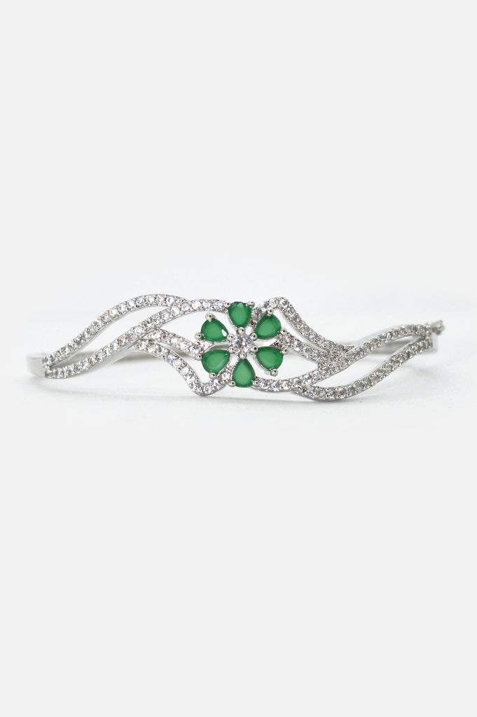 American Diamond Green Colour silver bracelet - Buy Bracelet Online - Buy Bracelets online at Best Prices in India