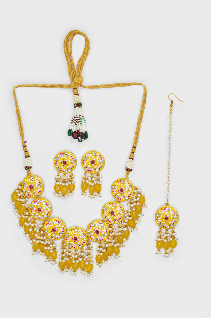 Yellow Color Meenakari Necklace Set - Nacklace - Buy Necklaces for Women