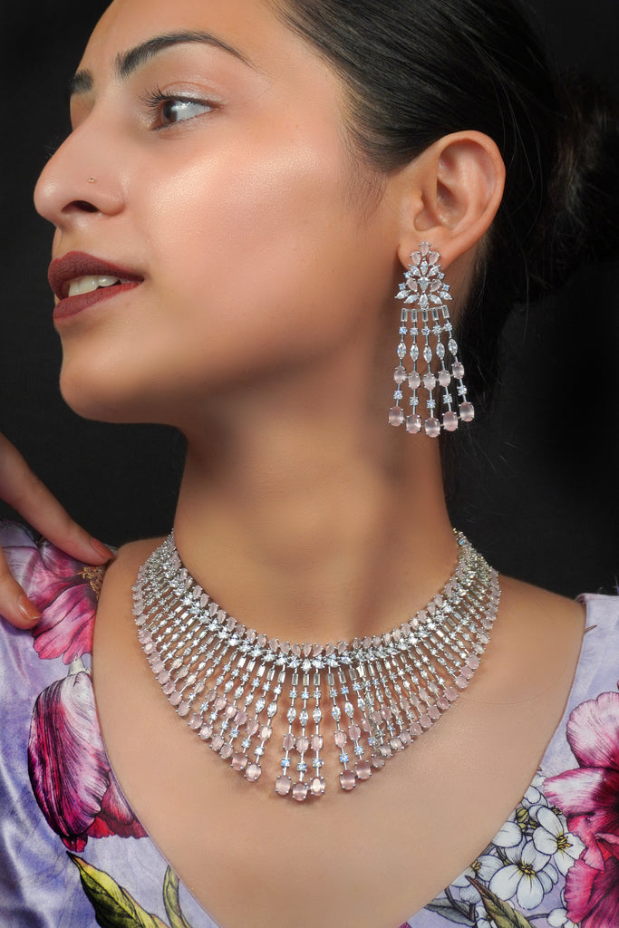American Diamond Necklace Set - Maharani Haar