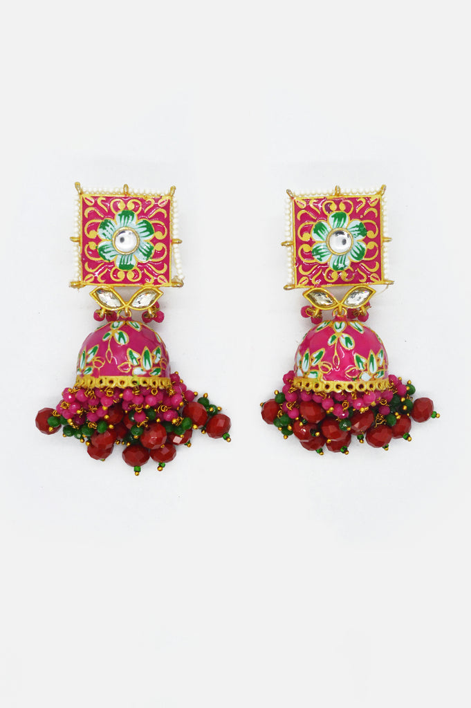 Combo Jewellery Set with Kundan and Meenakari Artistry - Earring Online 