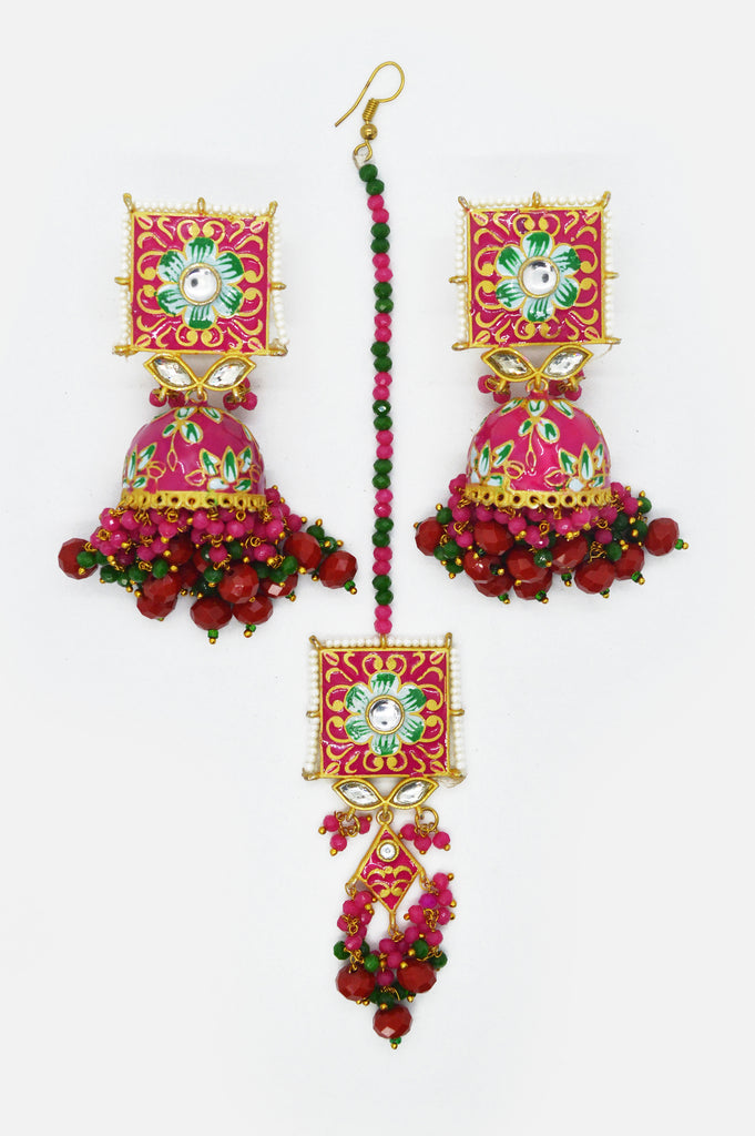 Combo Jewellery Set with Kundan and Meenakari Artistry Online - Niscka 