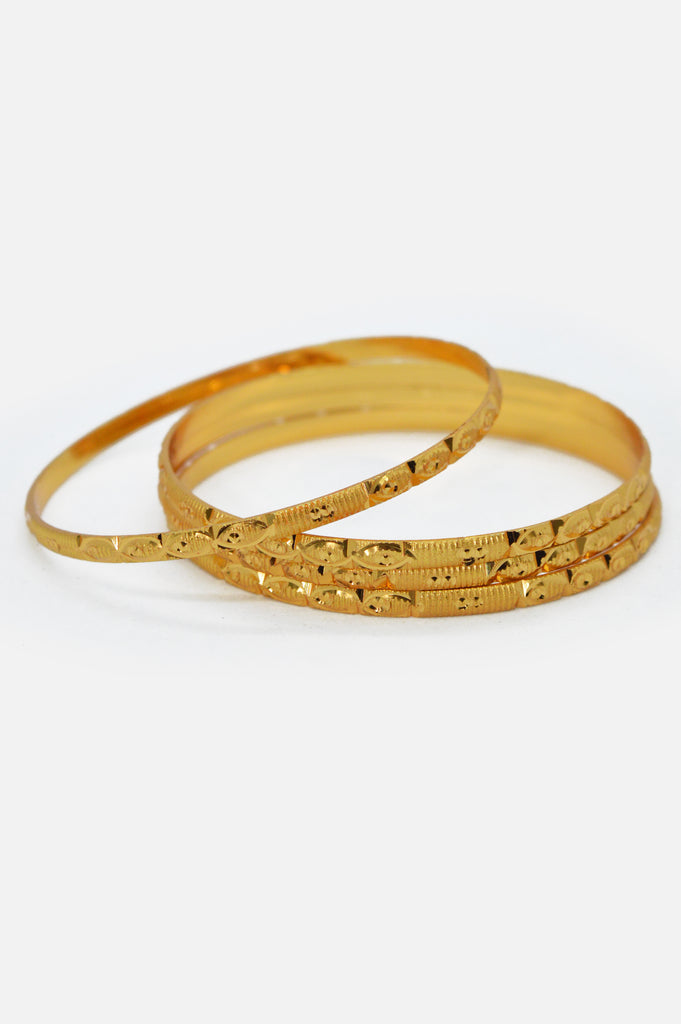Traditional 24k Gold Plated Bangles - Fancy Bangles Online Shopping - Indian Wedding Bangles Set Online