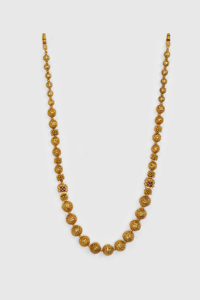 Antique Gold Plated Matarmala Necklace - Matar Mala Gold