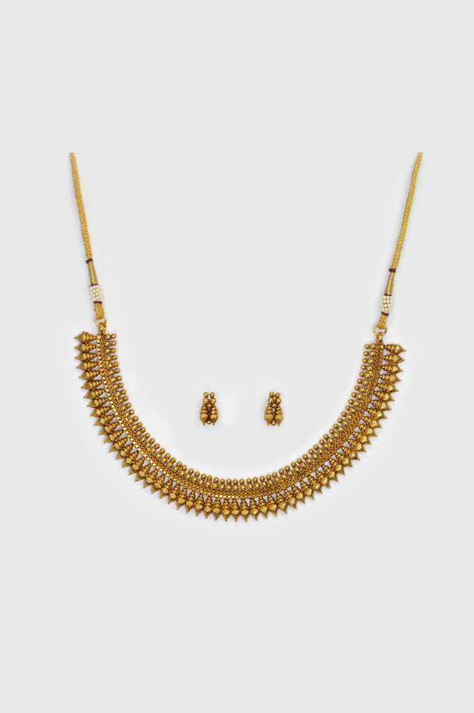 Classy 18k Gold Plated Choker Necklace with Earrings - Gold Choker Designs