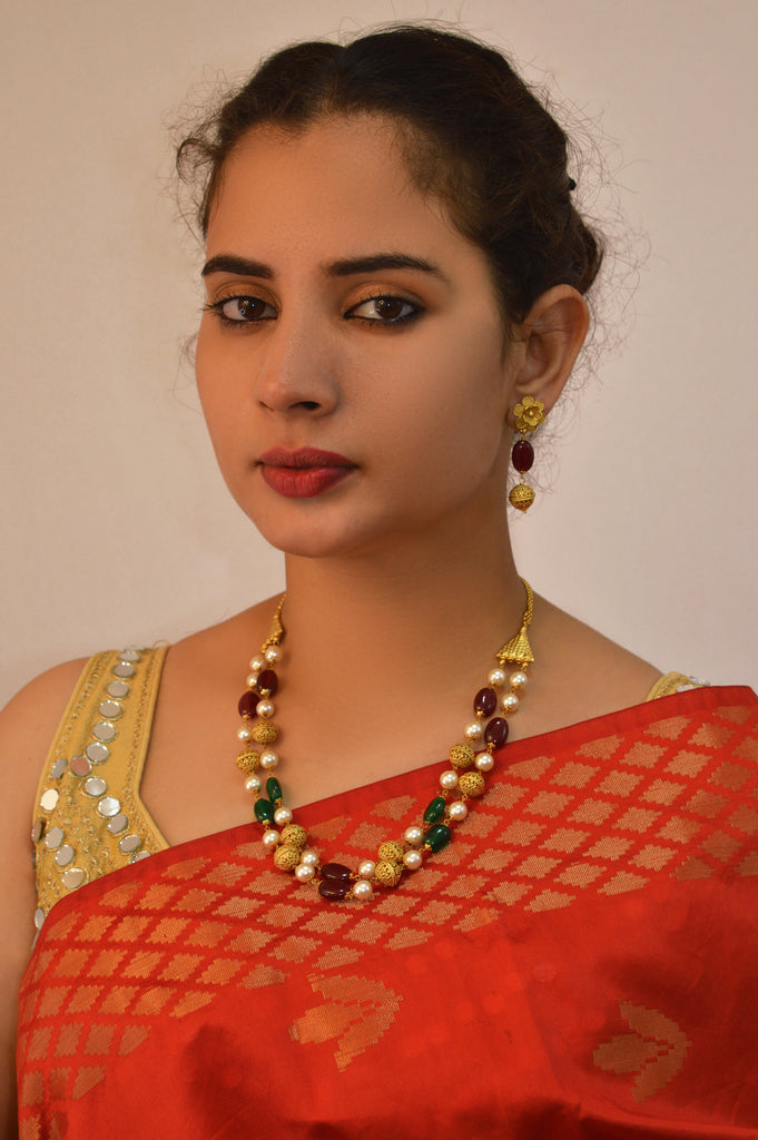 Multi Color Stone Kundan Necklace Set for Women - Niscka