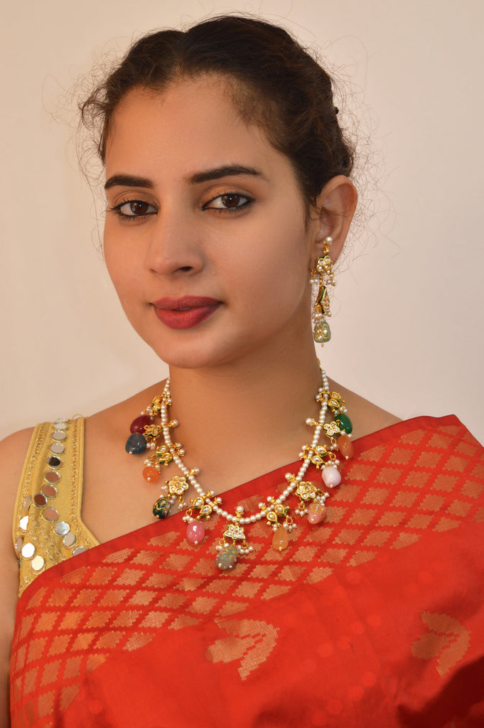 Gold Plated Stone Necklace - Buy Onyx Jewellery online in India