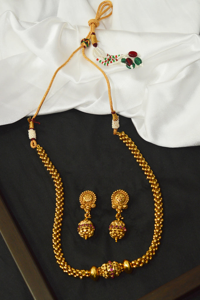 Gold plated Tulsi Mala for Women by Niscka Accessories - Wedding Wear traditional Jewellery