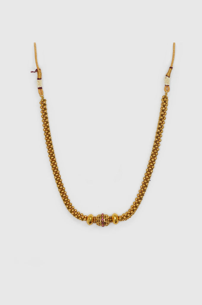 Gold Necklace Set by Niscka Accessories - Wedding Gift for Her - Maharashtrian Jewellery Set 