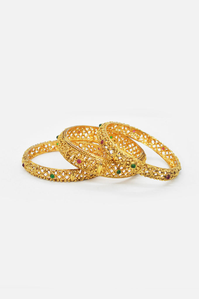 Gold Plated 24K Handcrafted Bangles for Women  - Niscka