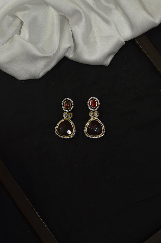 Sepia Polki Kundan Earrings - Earring Images