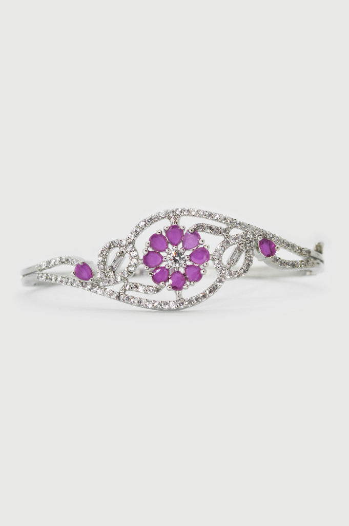 Purple Stones American Diamond Bracelet - Designer Bangles