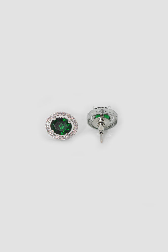 Bottle Green American Diamond Stud Earring - Diamond Earrings for Women