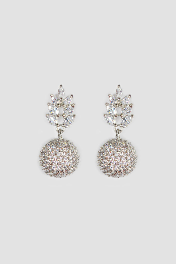 White Stone American Diamond Drop Earrings - Niscka