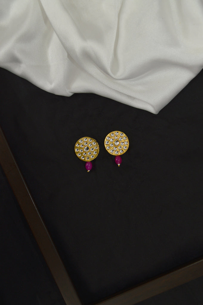 18K Gold Plated Pink Choker Earrings - Choker Necklace set - Choker Necklace set for lehenga