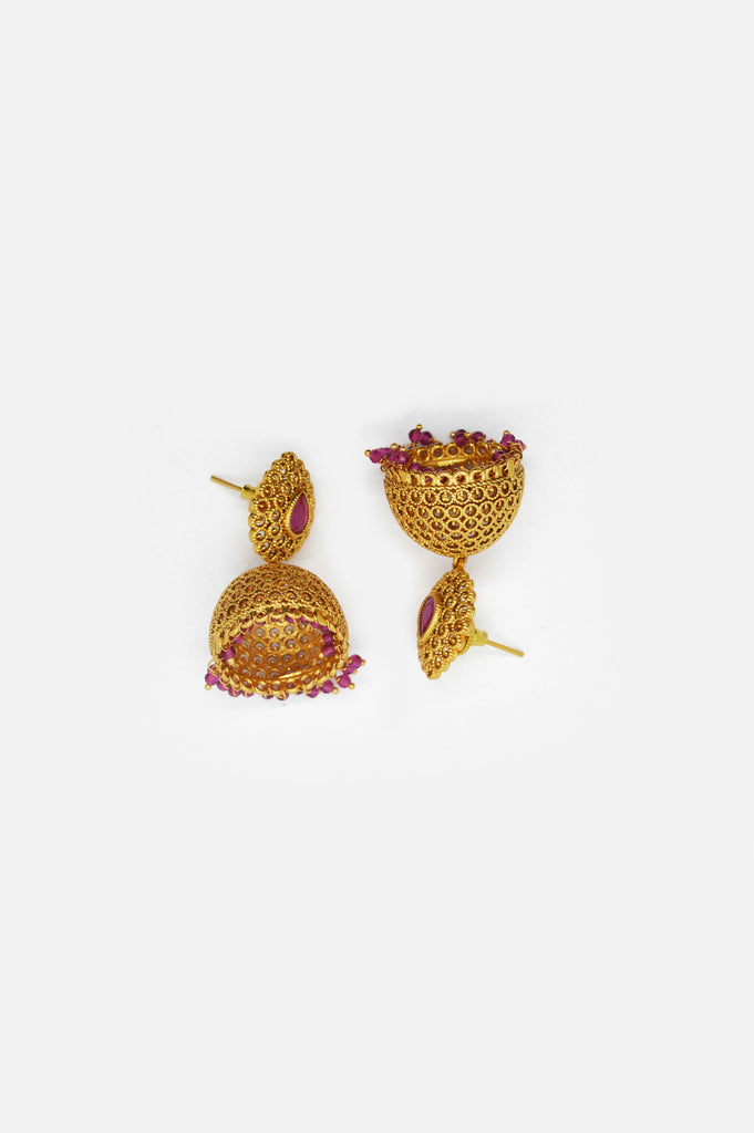 Jhumki Gold Plated Earring - Gold Earrings Design - Traditional Jhumkas online