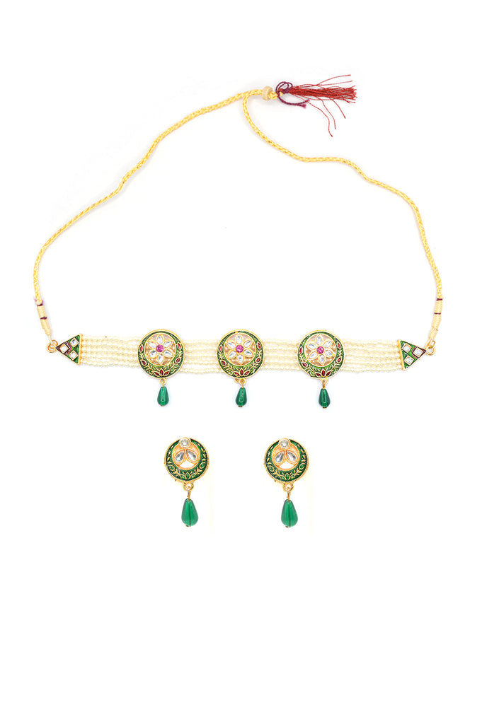 Kundan Choker Necklace Set - Party Wear Necklace Designs - Buy Stunning Collections of Choker Necklaces