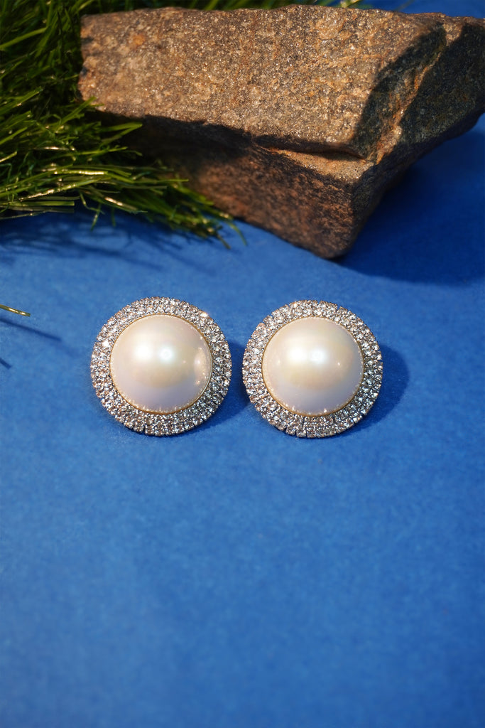 American Diamond Pearl Earring