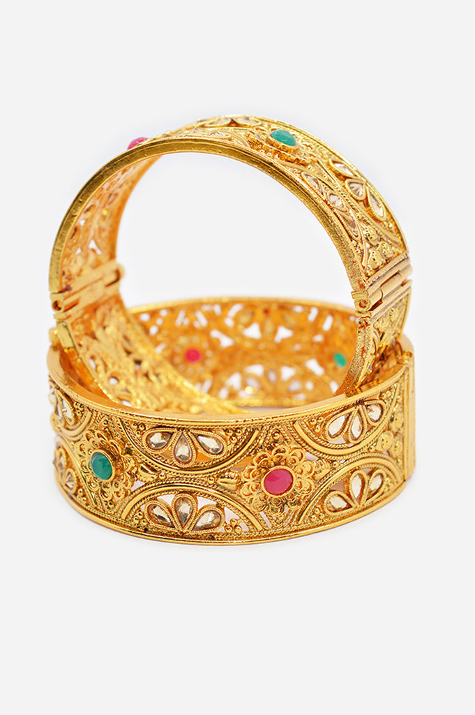Traditional Gold Plated Kada - Modern Trendy Gold Bangles Design