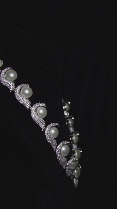 Designer Pearl American Diamonds Necklace Set