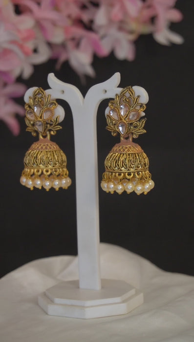 Vintage Kundan Stone Jhumka Earrings