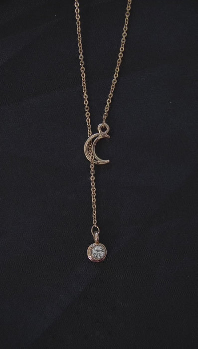 Crescent Moon With American Diamond Pendant - Buy Pendants For Women