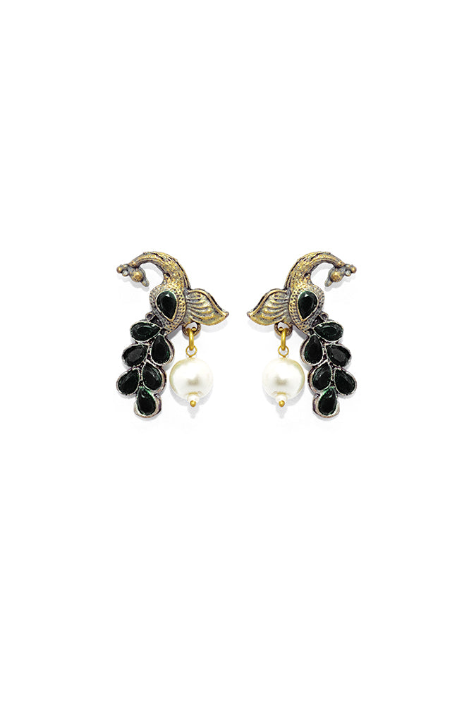 Stylish Bronze Peacock Style Fancy Wear Earrings for Girls and Women Online 