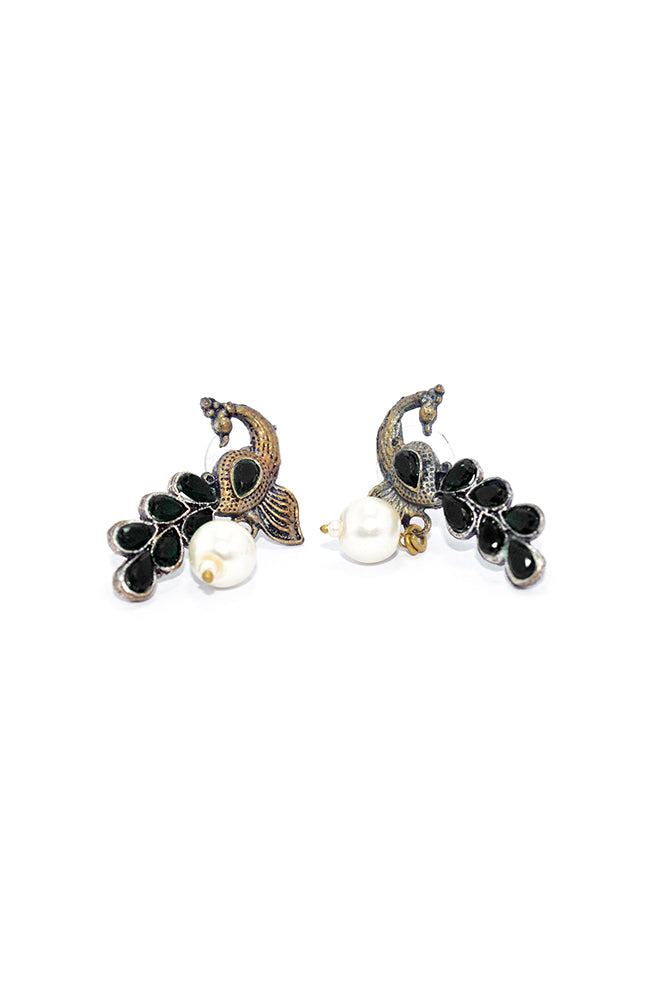 Stylish Bronze Peacock Style Fancy Wear Earrings for Women  - Niscka