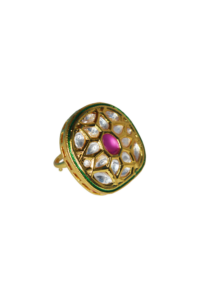 Traditional Gold Plated Handcrafted Ring - Stylish Rings for Girls